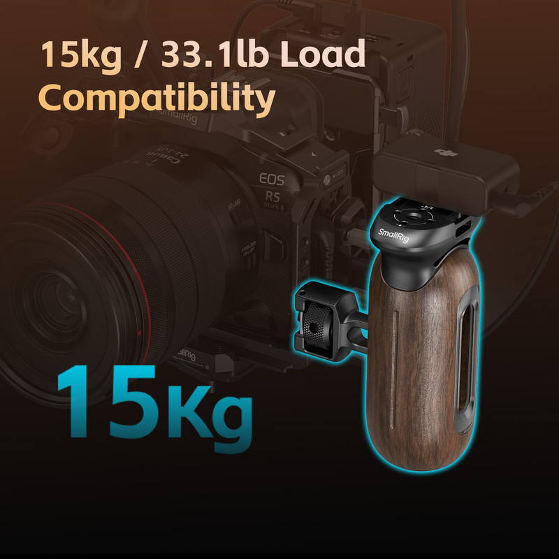 SmallRig 5238 - TV Antenna Wooden Side Handle Two-in-One Retractable Interface