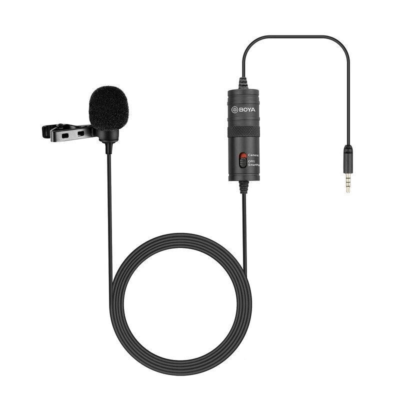 BOYA BY-M1 - Lavalier Lapel Microphone for iPhone 15Pro Max PC Smartphone Camera