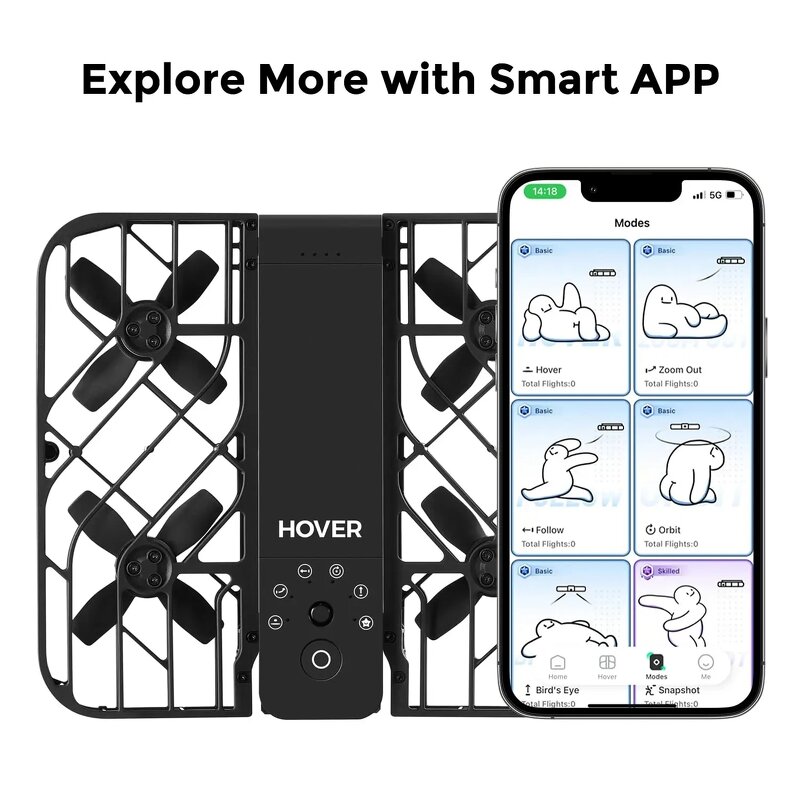 HOVER Air X1 - Self Flying Camera Pocket Sized Drone Capture Palm Take Off