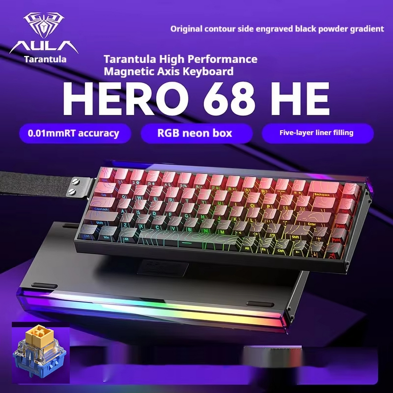 AULA Hero 68HE - Magnetic Keyboard RGB Light USB-C Hot Swap Esports 8K
