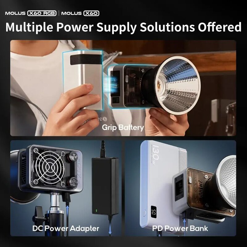 ZHIYUN MOLUS X60 - RGB Bicolor 60W LED Video Light Pocket COB Photography Fill Light