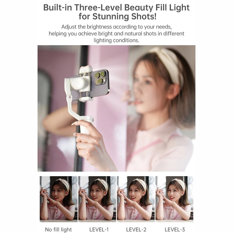 Hohem ISteady V2S - 3-Axis Gimbal Stabilizer with AI Smart Tracking and LED Fill Light