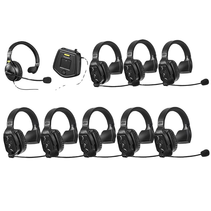 Saramonic Witalk WT9S - Full Duplex Wireless Intercom Headset Microphone System for Team