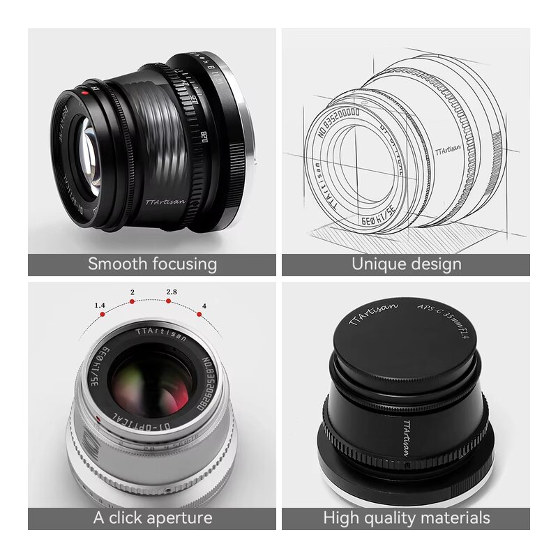 TTArtisan 35mm F1.4 - APS-C Prime Lens for Sony E Mount Fujifilm XF Nikon Z