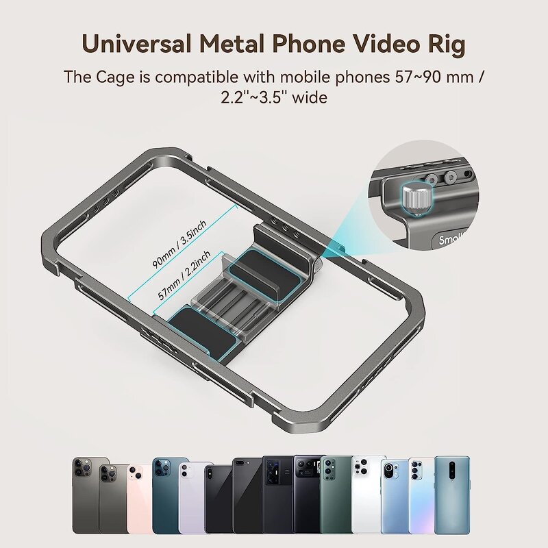 Small Rig Universal Phone Cage - Smartphone Video Rig Kit with Handles Handheld