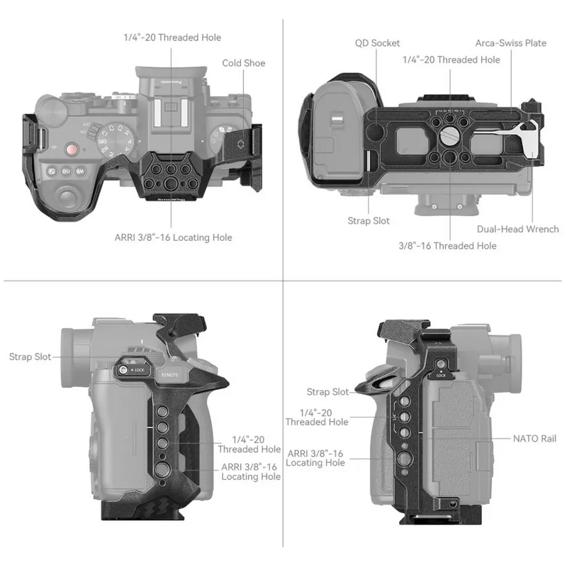 SmallRig 4023 - Black Mamba Cage Accessories for LUMIX G9 II S5 II S5 IIX