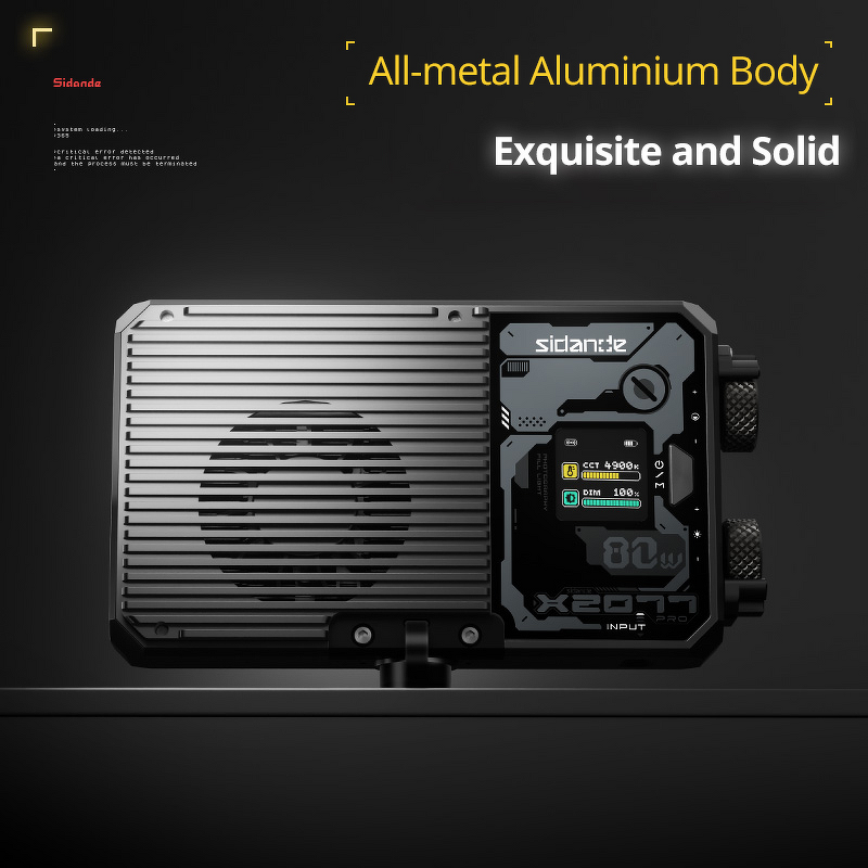 SIDANDE 2077 PRO - 80W MAX RGB Fill 2700-6500K 11000Lux LED Video Panel Light