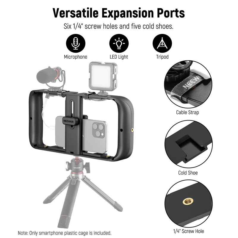 NEEWER Smartphone Video Rig - Phone Video Stabilizer Grip Vlogging Cage