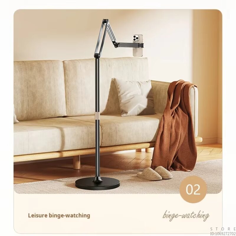 Long Floor Stand for IPad Tablet Phones - 360 Rotate Sturdy Aluminum Alloy