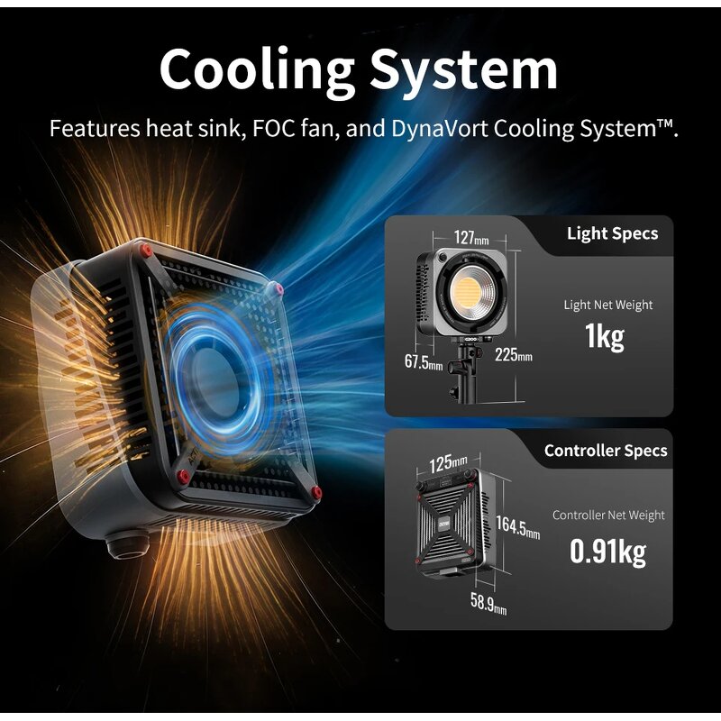 Zhiyun Molus G200 - 200Ws LED Video Light Photography Fill Light for Studio Video