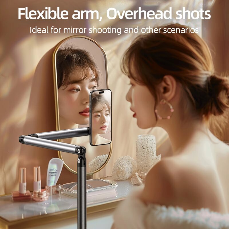 TELESIN Magnetic Mobile Phone Floor Stand - Cantilever Live Broadcast Tablet Bracket