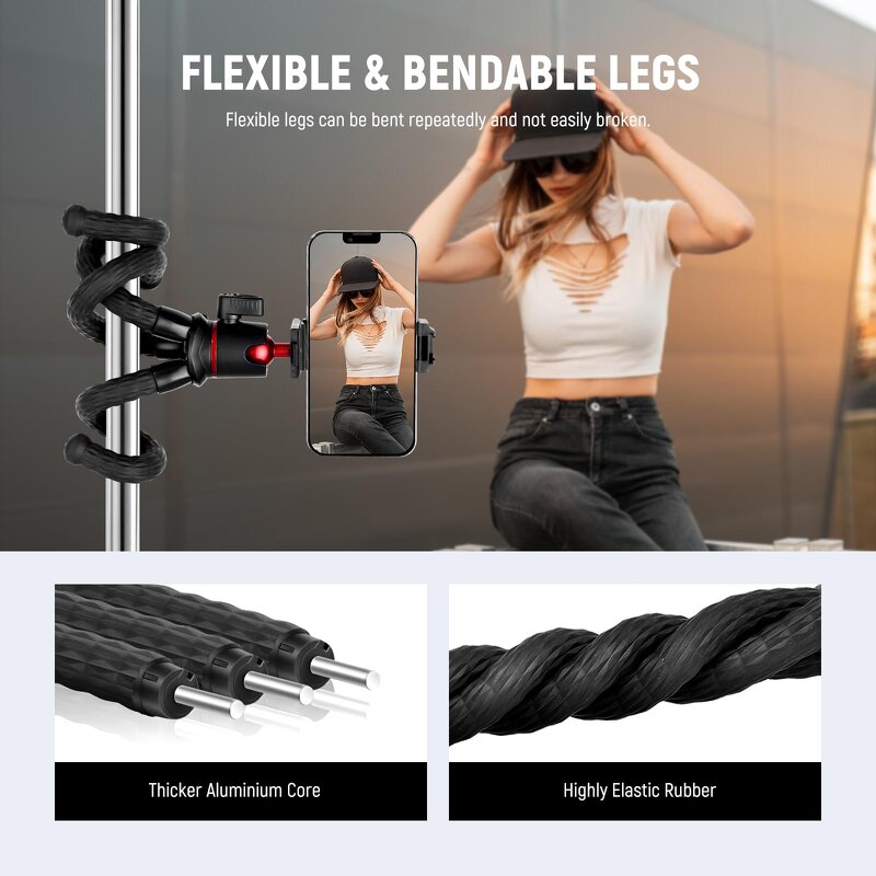 Octopus Tripod - Vlogging Phone Tripod Mini Camera Tripod Flexible with Remote