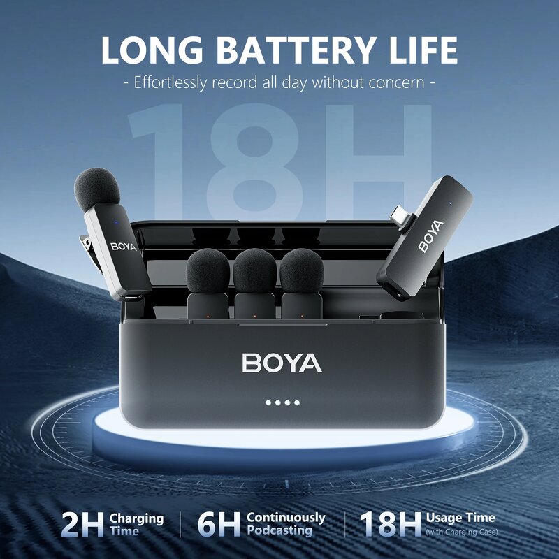 BOYA BY-V4U - Wireless Lavalier Lapel Microphone for iPhone Android PC YouTube