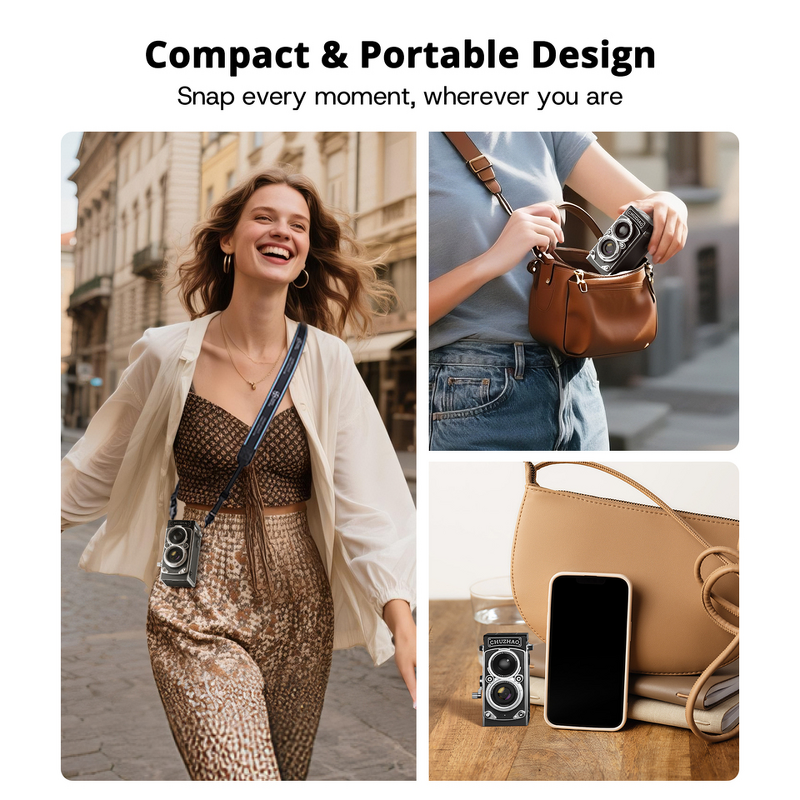 CHUZHAO M1 - 12MP 1080P Mini Digital Camera Retro Vintage Compact 16GB Card