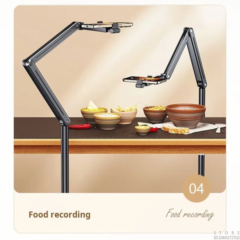 Long Floor Stand for IPad Tablet Phones - 360 Rotate Sturdy Aluminum Alloy