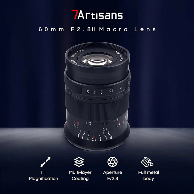 7artisans 60mm F2.8 Mark II - APS-C Macro Lens for Sony E Nikon Z Fuji XF