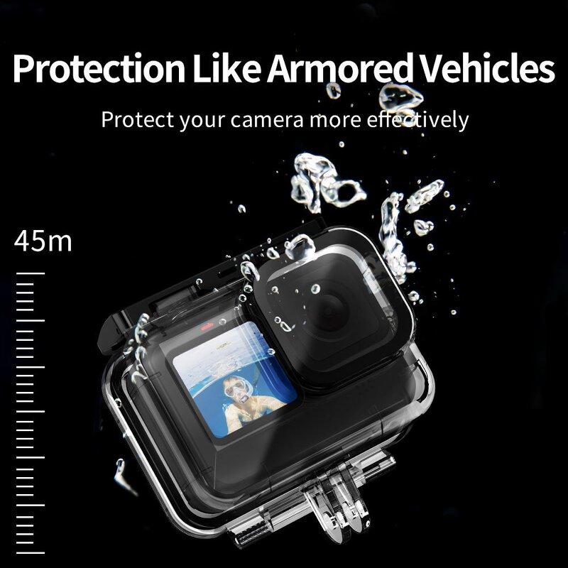 Telesin Protective Accessories for Go Pro Hero - Underwater 45M Waterproof Housing