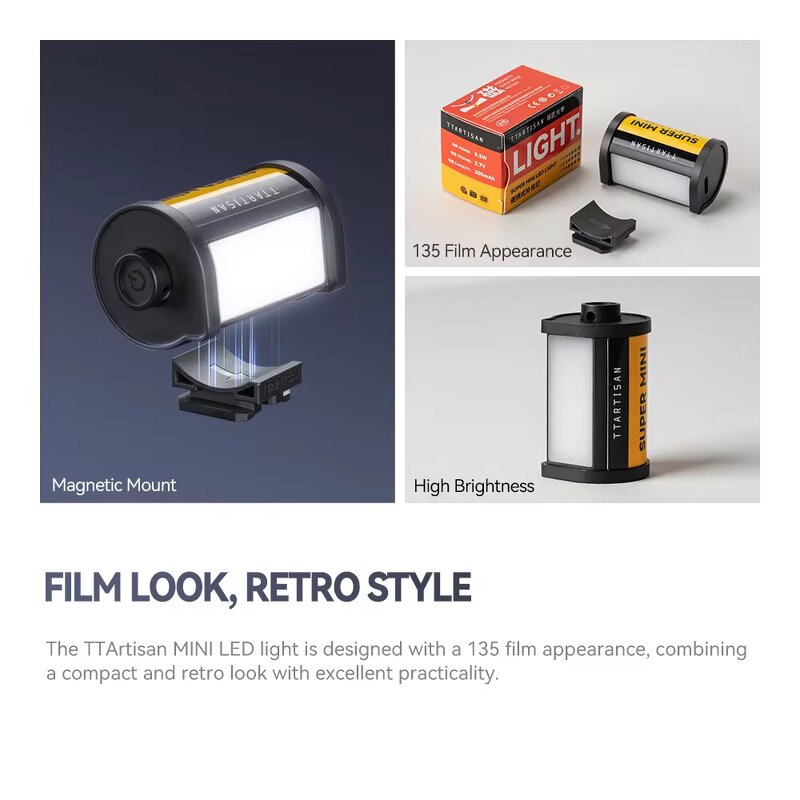 TTArtisan Mini Magnetic LED Light - 3000K-6000K Adjustable Cold Shoe Mount