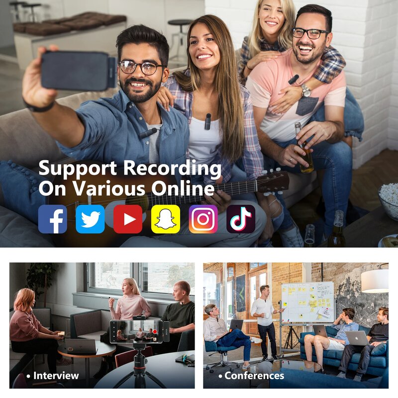 BOYA BY-V4U - Wireless Lavalier Lapel Microphone for iPhone Android PC YouTube