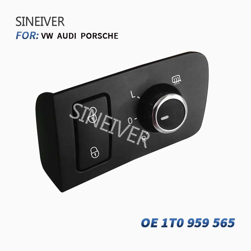 Rearview Mirror Adjustment Switch Manufacturer - For Volkswagen Audi 1T1 959 565 1T1959565 Rotary Button Black