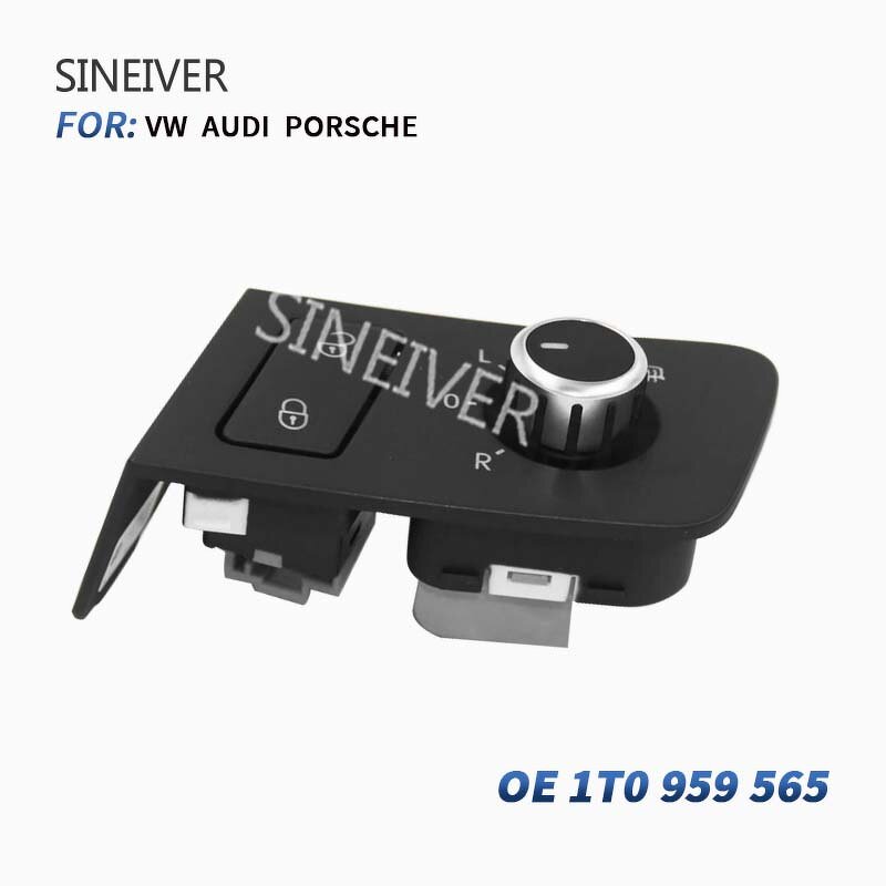 Rearview Mirror Adjustment Switch Manufacturer - For Volkswagen Audi 1T1 959 565 1T1959565 Rotary Button Black