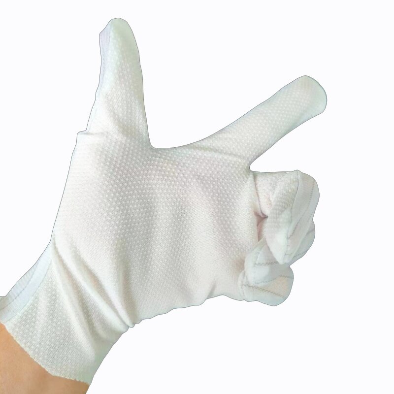 Anti-static Dust-free Work Gloves Manufacturer - Dispensing Anti-slip Conductive White Stripe Protection
