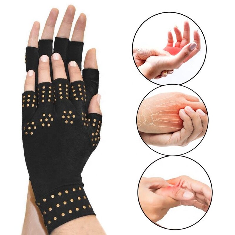 Magnetic Therapy Gloves Manufacturer - Custom Service Half Finger Copper Compression for Arthritis