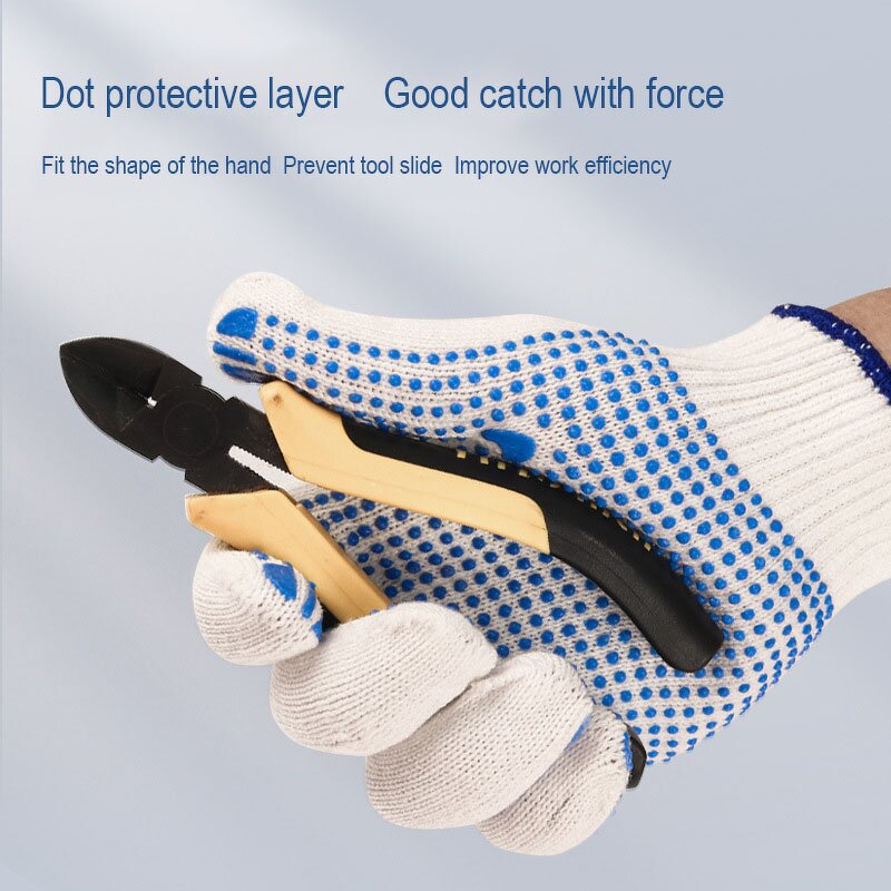 Work Protective Gloves Manufacturer - Wholesale Cotton Thread Lining Dot Plastic Safety