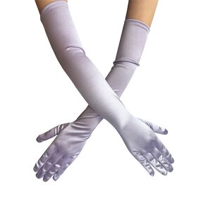 Satin Wedding Opera Gloves Manufacturer - Elegant Custom White Green Black Purple 55cm Long for Women Girls Events Dance