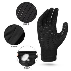 Arthritis Gloves Manufacturer - Hand Protective Full Finger Half-Finger Black Anti-Slip Copper Compression