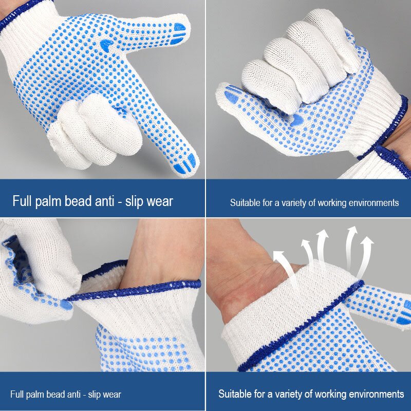 Work Protective Gloves Manufacturer - Wholesale Cotton Thread Lining Dot Plastic Safety