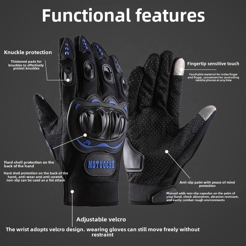 Riding Racing Moto Gloves Manufacturer - Outdoor Full Finger Motorcycle Wear-Resistant