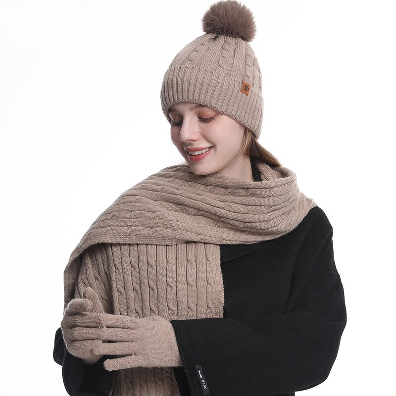 Winter Warm Knitted Set Manufacturer - Hats Scarves Gloves Alpaca Wool Scarf Hat Glove Sets