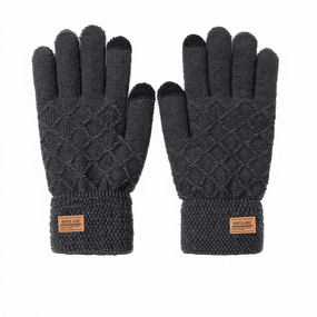 Winter Cycling Gloves Manufacturer - Full Finger Knitted Double-Layer Thickened Fleece Spandex Needle Touchscreen