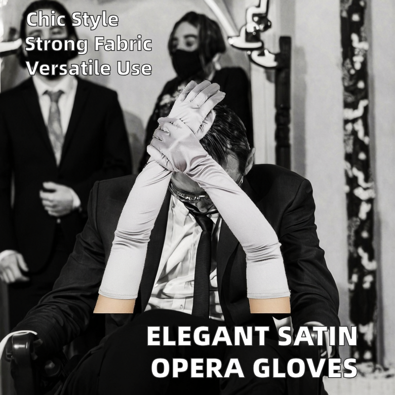 Satin Wedding Opera Gloves Manufacturer - Elegant Custom White Green Black Purple 55cm Long for Women Girls Events Dance