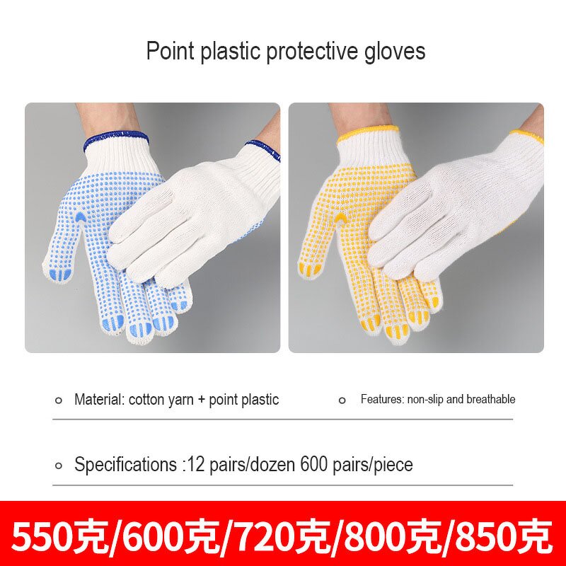 Work Protective Gloves Manufacturer - Wholesale Cotton Thread Lining Dot Plastic Safety