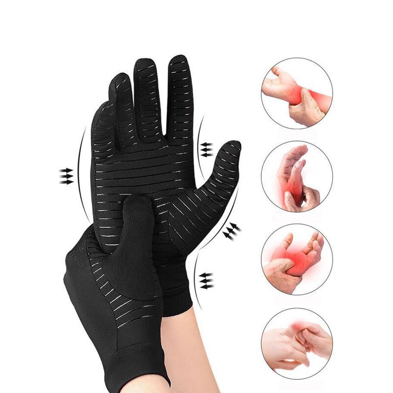 Arthritis Gloves Manufacturer - Hand Protective Full Finger Half-Finger Black Anti-Slip Copper Compression