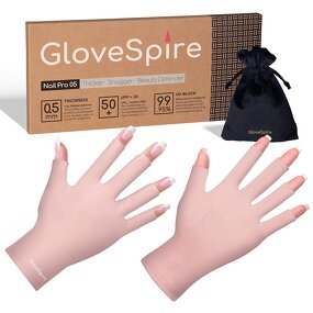 UV Protection Gloves - Half-Finger with Gel Nail Lamp for Hand Arm Protection