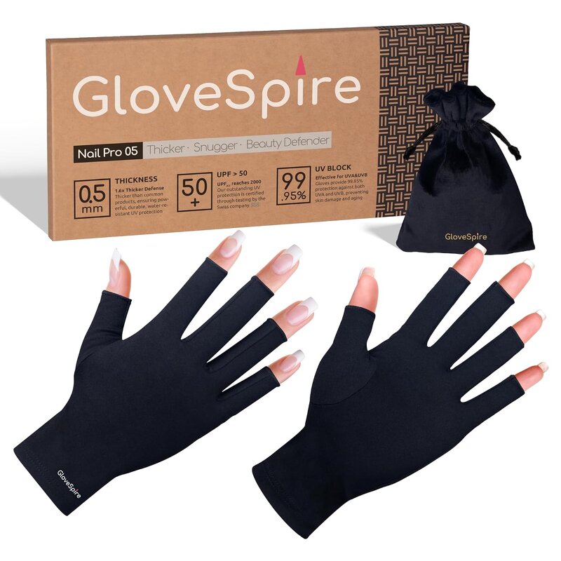 UV Gloves - Double-Sided for Nail Lamp with Hand Arm Protection for Gel Nails