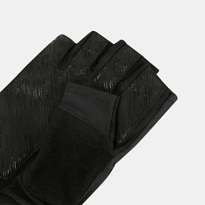 Fingerless Gloves - Black Polyester for Summer Fitness Cycling Outdoor