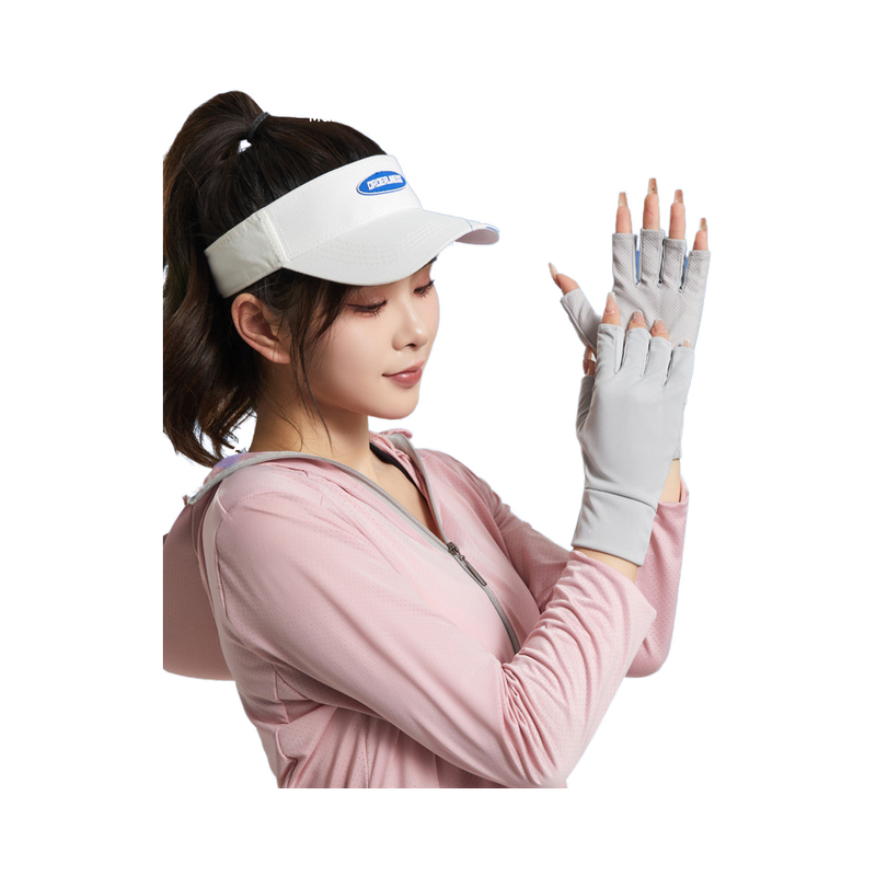 Polyester Gloves - Half-Finger 5 Color for Outdoor Sunscreen & Beauty