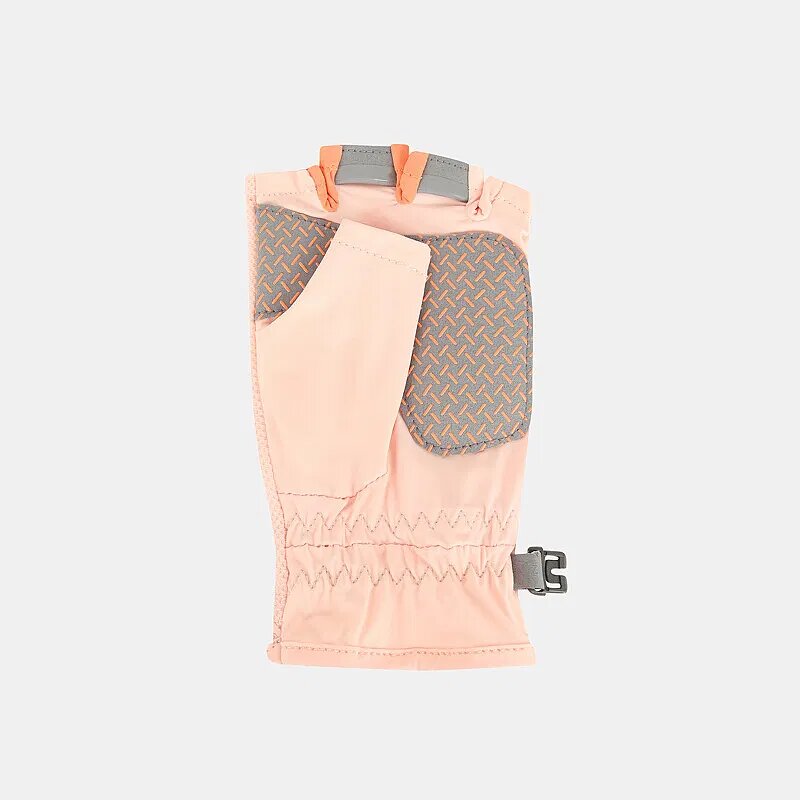 Fingerless Riding Gloves - Pink-Orange Polyester for Summer Fitness Cycling