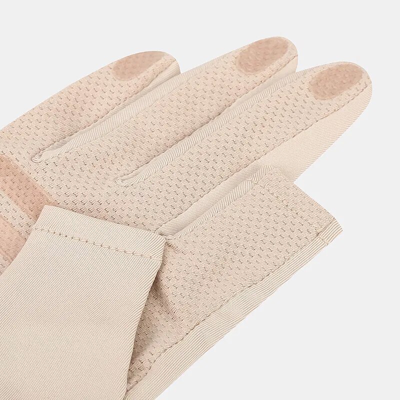 Sports Gloves - Beige Two-Finger Silicon Anti-Slip for Riding Summer