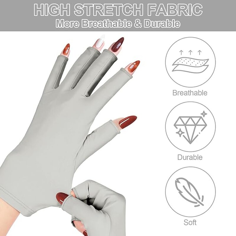 UV Shield Gloves - UPF50+ Anti-UV for Gel Manicure Nail Art Protection