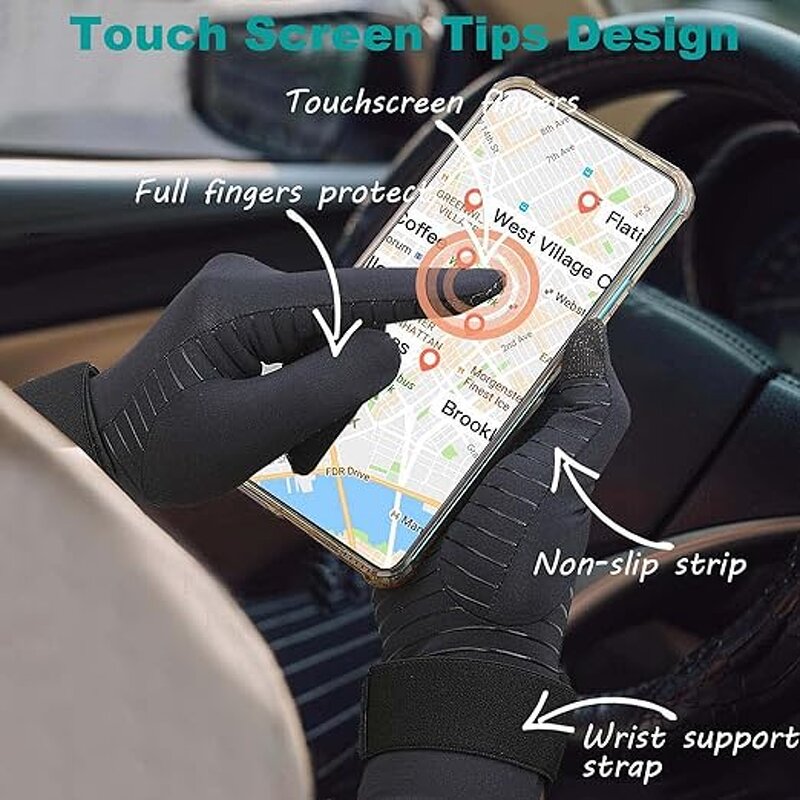 Copper Compression Gloves - Spandex Honeycomb for Hand Pain & Carpal Tunnel