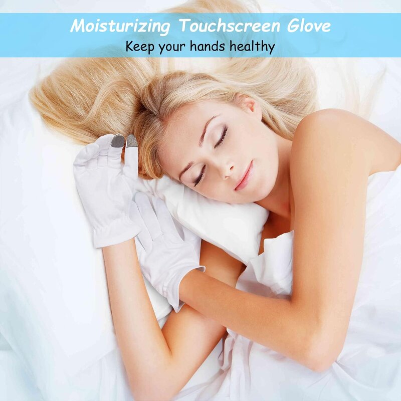Drawstring Gloves - Ultra-Moisturized for Nighttime Eczema Relief Touch Screen