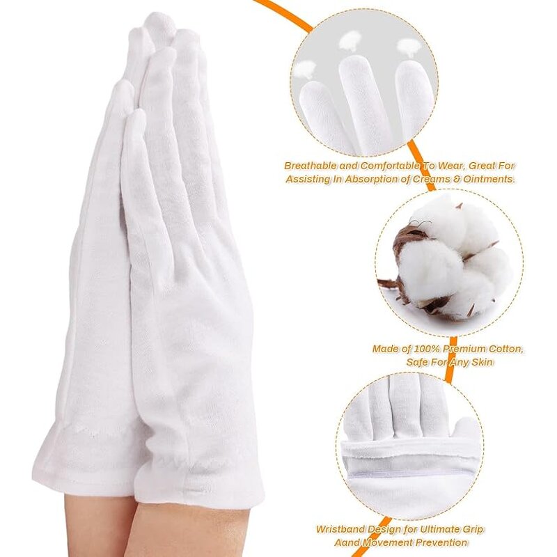 Drawstring Gloves - Ultra-Moisturized for Nighttime Eczema Relief Touch Screen