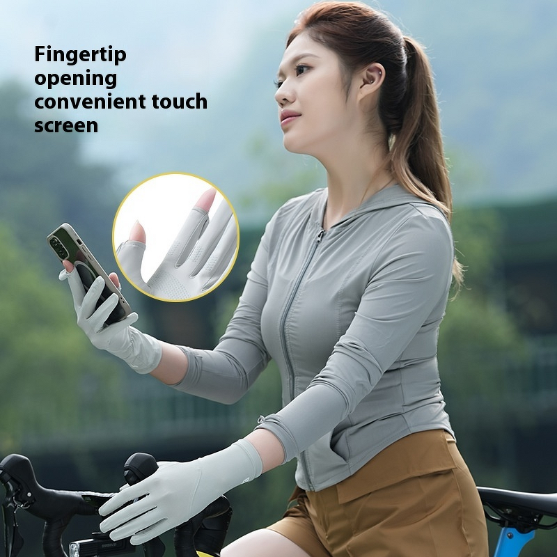 Women's Cycling Gloves - UV Protection Non-Slip Ice Silk Touchscreen