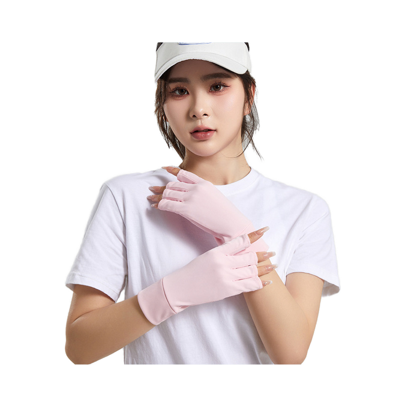 Polyester Gloves - Half-Finger 5 Color for Outdoor Sunscreen & Beauty