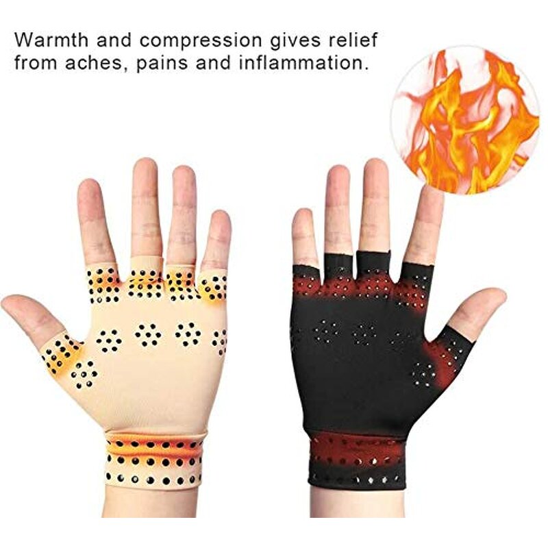 Fingerless Gloves - Copper Dot Nylon Cotton Silicon Non-Slip Touch Screen